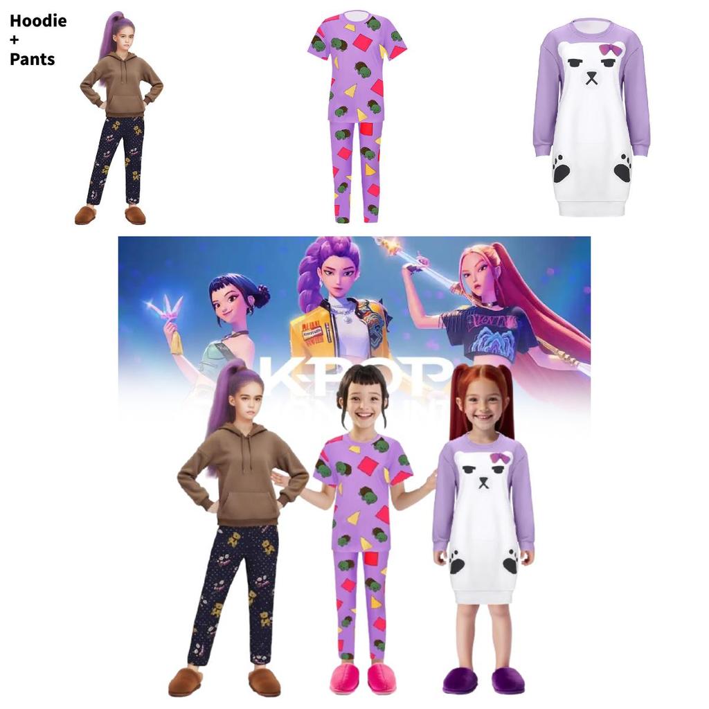 Kpop Охотники на демонов Руми Мира Зои Пижама из мягкого полиэстера для детского косплея