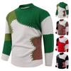 Men's Casual Color-blocked Sweater, Warm And Fashionable Pullover, Paired With A Round-neck Knitted Sweater Inside