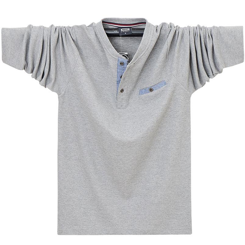 Трендовая корейская мужская хлопковая футболка с длинным рукавом больших размеров для весны/осени