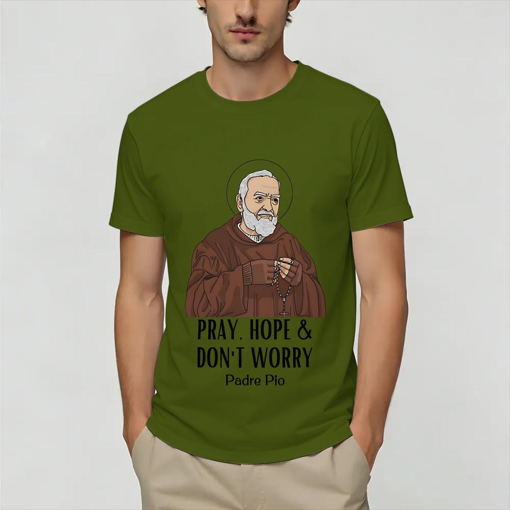 Harajuku T Shirt Summer Padre Pio Fashion T Shirts 100 Cotton Tshirt for Unisex Y2K Funny Pattern Short Sleeve Tops