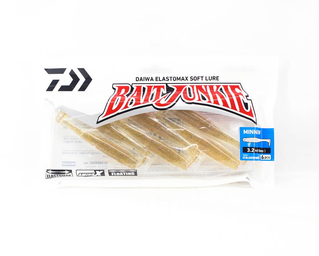 Daiwa Soft Lure Bait Junkie Minnow 3.2 Inch 6 Per Pack BloodwormUV (3078)