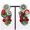 [R6127] - Designer Clips 'Lilipoupettes' Green Red Silver - 80x45 Mm