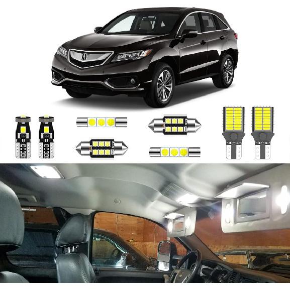 12PCS Super Bright White LED Interior Light Kit Package for Acura RDX 2013 2014 2015 2016 2017 2018 + License Plate Lights and Install Tool
