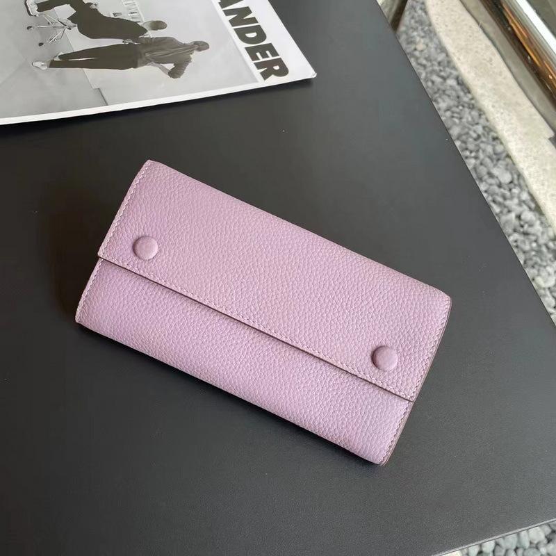 Новый женский кошелек из натуральной кожи с удлиненным дизайном и тройными заклепками контрастных цветов внутри. Трансграничный кошелек