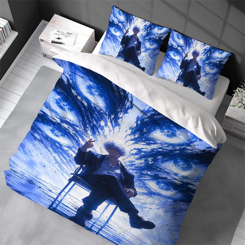 J-Jujutsu K-Kaisen Duvet Cover Set Soft Wash Bed 3 Piece Summer Comfortable Student Dormitory Home Baby Bedding Best seller