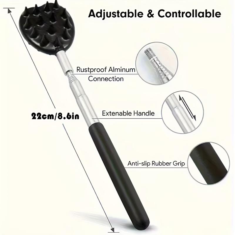 1Pc Retractable Cactus Back Scratcher, Equipped With 1/ 4inch And 1/ 2inch Spikes, Unisex One-Handed Retractable Scratcher, Made Of Durable PVC