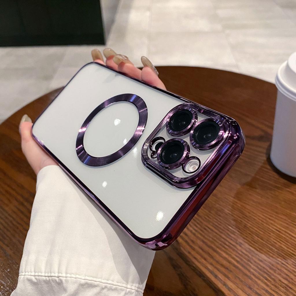 Применимо к iPhone16 гальванизированный магнитный чехол для телефона Creative Apple 15 Promax Soft Shell Full Cover 14 Защитный чехол 13