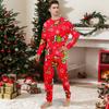Рождественский принт милый семейный комплект пижамы, домашняя одежда, семейный комплект топ с длинным рукавом и штаны комплект