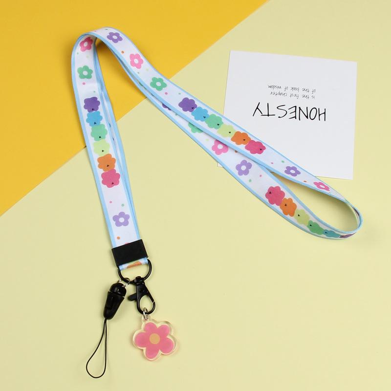 Cartoon Mobile Phone Lanyard, Cute Pendant, Wide And Flat Braided Belt, Lanyard, Key, Badge, Card Cover, Neck Lanyard.