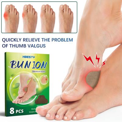 8 шт., пластырь для коррекции бурсита бурсита, успокаивающий отек ног, травяной пластырь для ухода