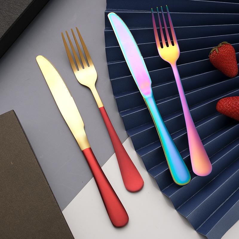 Посуда из нержавеющей стали, нож и вилка, подарочный набор, нож и вилка для стейка, посуда в стиле вестерн, подарок компании