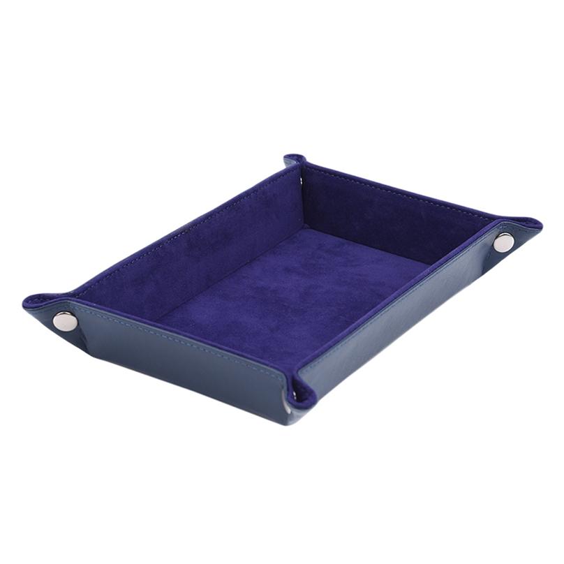 Dice Rolling Tray Pu Leather Collapsible Dice Tray Change Key Wallet Coin Box Tray