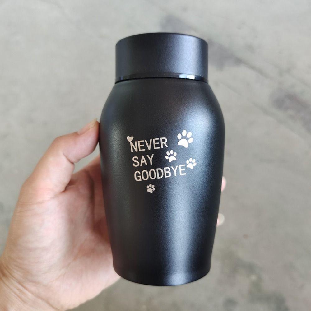 Pet Paw Print Funeral Urn for Pets Stainless Steel Dog Cat Cremation Urns Pet Supplies