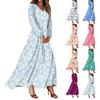 Women's Summer Dresses Casual Long Sleeve Maxi Dresses Cute Floral Maxi Dresses Wedding Guest Dresses Flowing Dresses