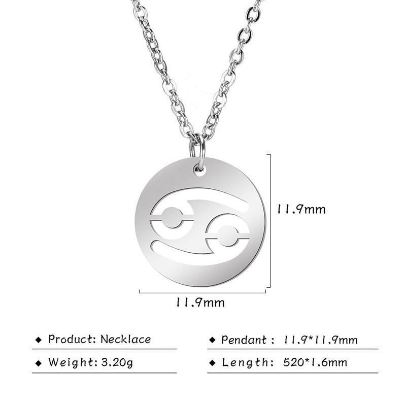 Ожерелья из нержавеющей стали со знаком зодиака, 12 колье-подвески в виде созвездия, Овен, Весы, Лев, колье, подарок на день рождения