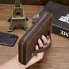 Men's Leather Wallet Retro Clutch Multi-function Zipper Mobile Phone Bag Crazy Horse Leather Long Wallet