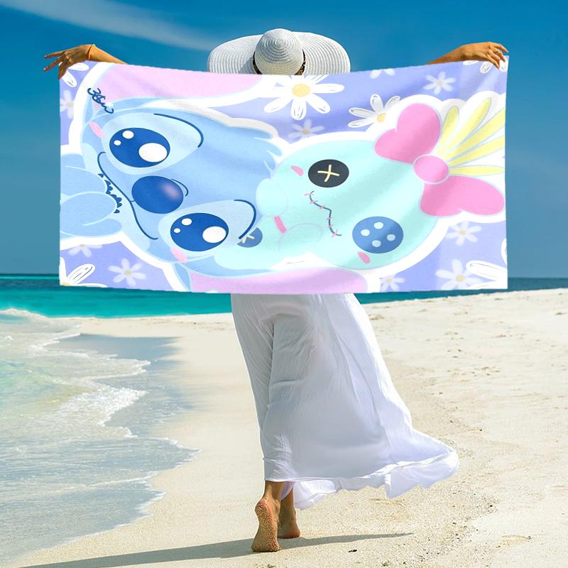 Stitch Angel Adventure Towel Large Quick-Drying Microfiber soft S-Square Pants-s Beach Towel for Travel Fitness Bathing Camping. 0730s78