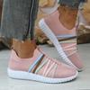 Fashion Colorful Strap Breathable Knitted Flats Women 2025 Summer Hollow Out Soft Bottom Mesh Slip On Casual Shoes Woman Plus Size