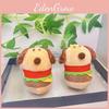 Creative Adorable Plush Hamburger Dog Keychain Cute Stuffed Toy Keyring For Students