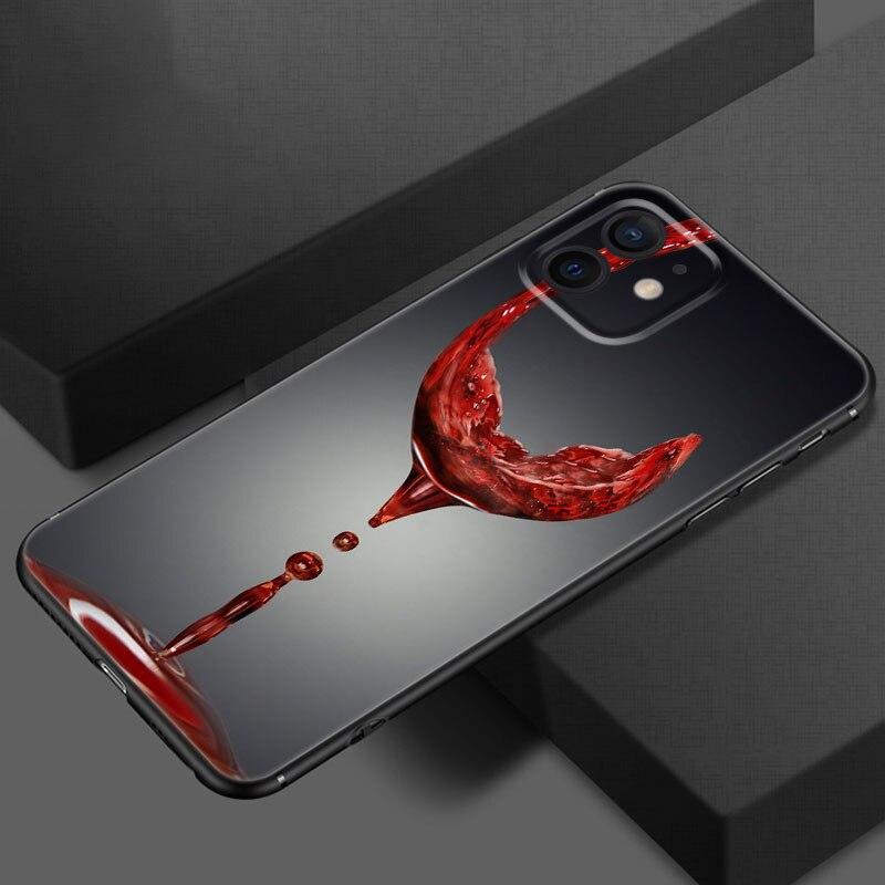 Чехол для телефона с чашкой кофе и вина для Apple iPhone 13 12 Mini 11 Pro XS Max X XR 8 7 6S 6 Plus SE 2020 5S 5, мягкий черный чехол из ТПУ