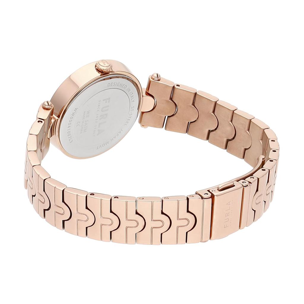 Часы с серебряным циферблатом из нержавеющей стали, кварцевые, 32 мм, часы WW00041007L3, розовое золото [Furla] ARCH-BAR женские [Товар]