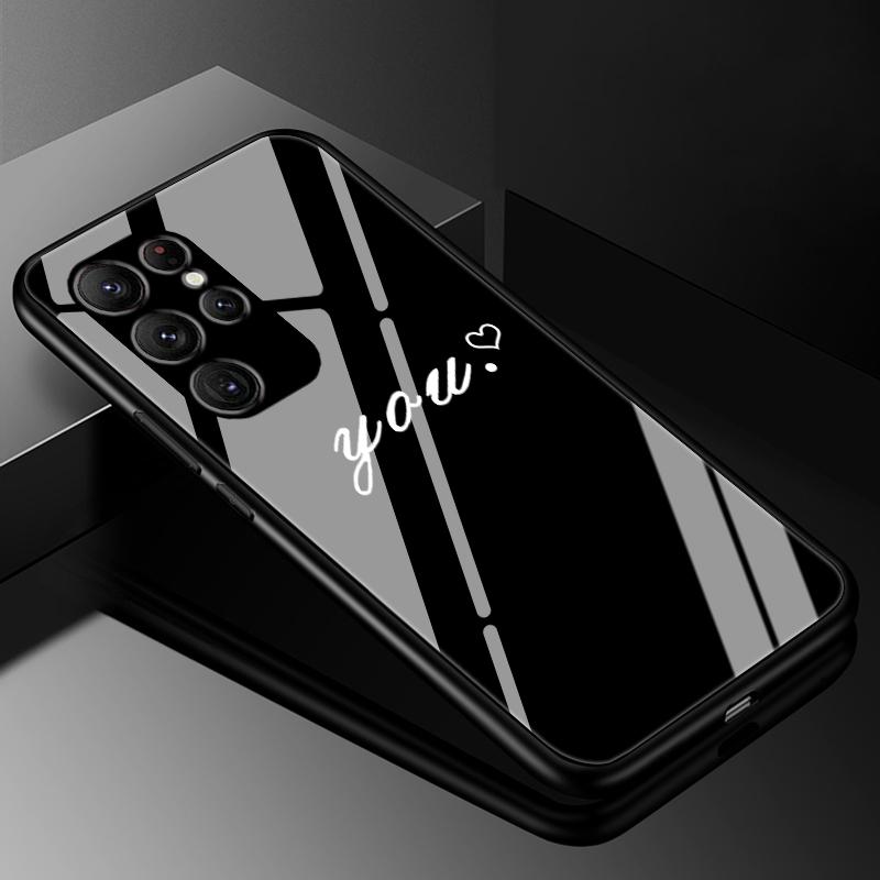 Чехол-крышка для Samsung S24 S23 Ultra, чехлы из закаленного стекла для Samsung Galaxy S22 S21 S20 S23 Plus FE, роскошный жесткий бампер с задней панелью