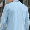 Soft and Comfortable Men's Collar Pocket Solid Color Button Up Cardigan Long Sleeved Linen Top Suitable for Daily Leisure