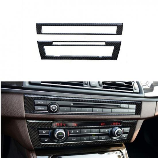 Soft Carbon Fiber Interior CD Panel Cover Trim For BMW 5 Series F10 2011-2017