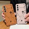 Кейс с маршрутом самолета для Samsung Galaxy S24 S26 S23 S22 S25 Ultra Edge S21 FE A16 A26 A36 A56 A15 A35 A17 A37 A57 A54 A55 5G Чехол