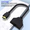 1 In 2 Out HDMI Splitter 1080P Dual Port Y Splitter Cable for PC TV Xbox PS3 HDMI-compatible Splitter