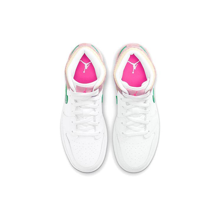 Детские кроссовки Air Jordan 1 Mid SE GS Ice Cream White Arctic-Punch Pale-Vanilla DD1666-100