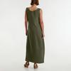 Summer Women's Casual Loose Sleeveless Round Neck Sundress Long Beach Dress