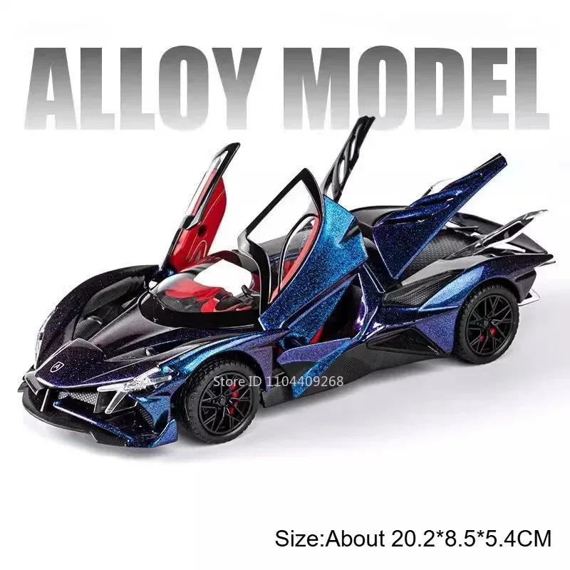 1:24 GTR IE EVO 720S Huayra Veneno Sian LP770 Car Model Toy Metal Diecast Music Light Doors Opened Simulation Vehicles for Boys