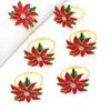 Праздничный декор стола Кольца для салфеток в виде роз Полированный интерьер Нецепляющийся интерьер Элегантный декор стола Для столовой посуды