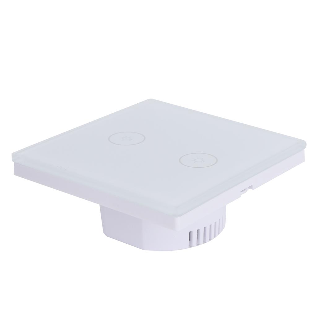 10A 2 Gang Smart Switch WiFi Touch Panel APP Voice Control with Timing Function for Tuya