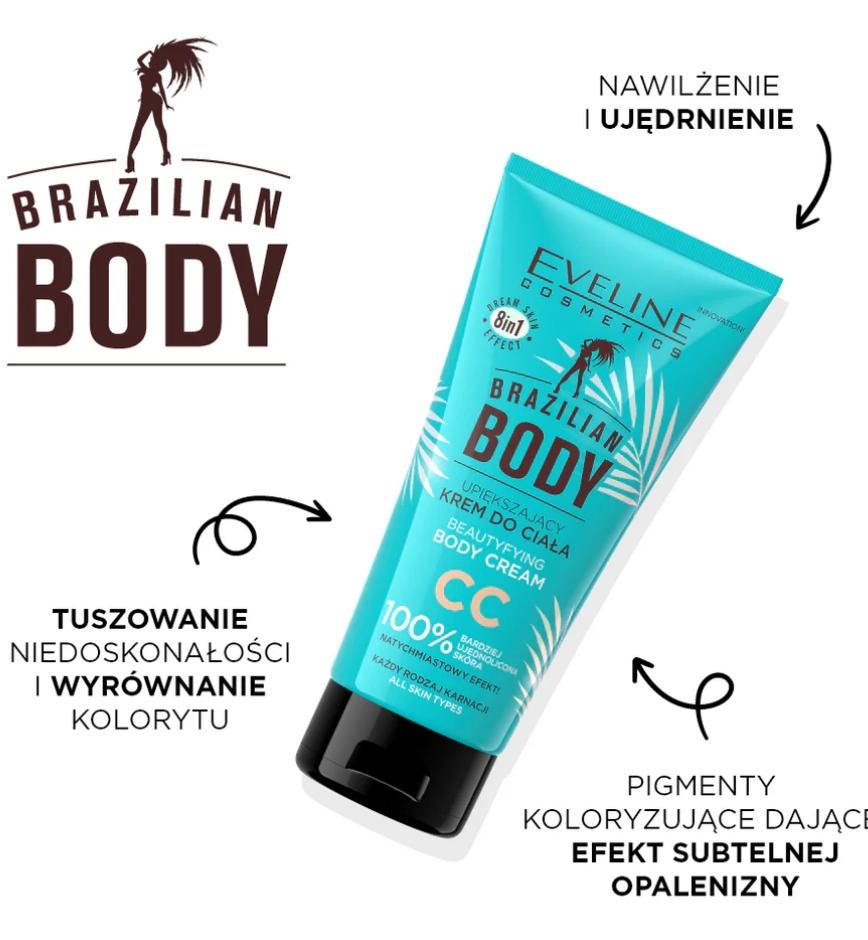 Eveline brazilian body cc krem do ciała wyrównujący koloryt i blask