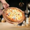 Деревянная разделочная доска из акации, доска для пиццы с ручкой, круглая портативная деревянная обеденная тарелка, кухонный поднос