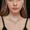 Shining Earrings Claw Chain Necklace Bridal Crystal Jewelry Set  Banquet