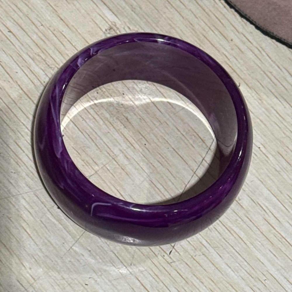Shiny Acrylic Open Bangle Smudging Retro Hand Ring Exaggerated Jelly Color Wide Bracelet Gift