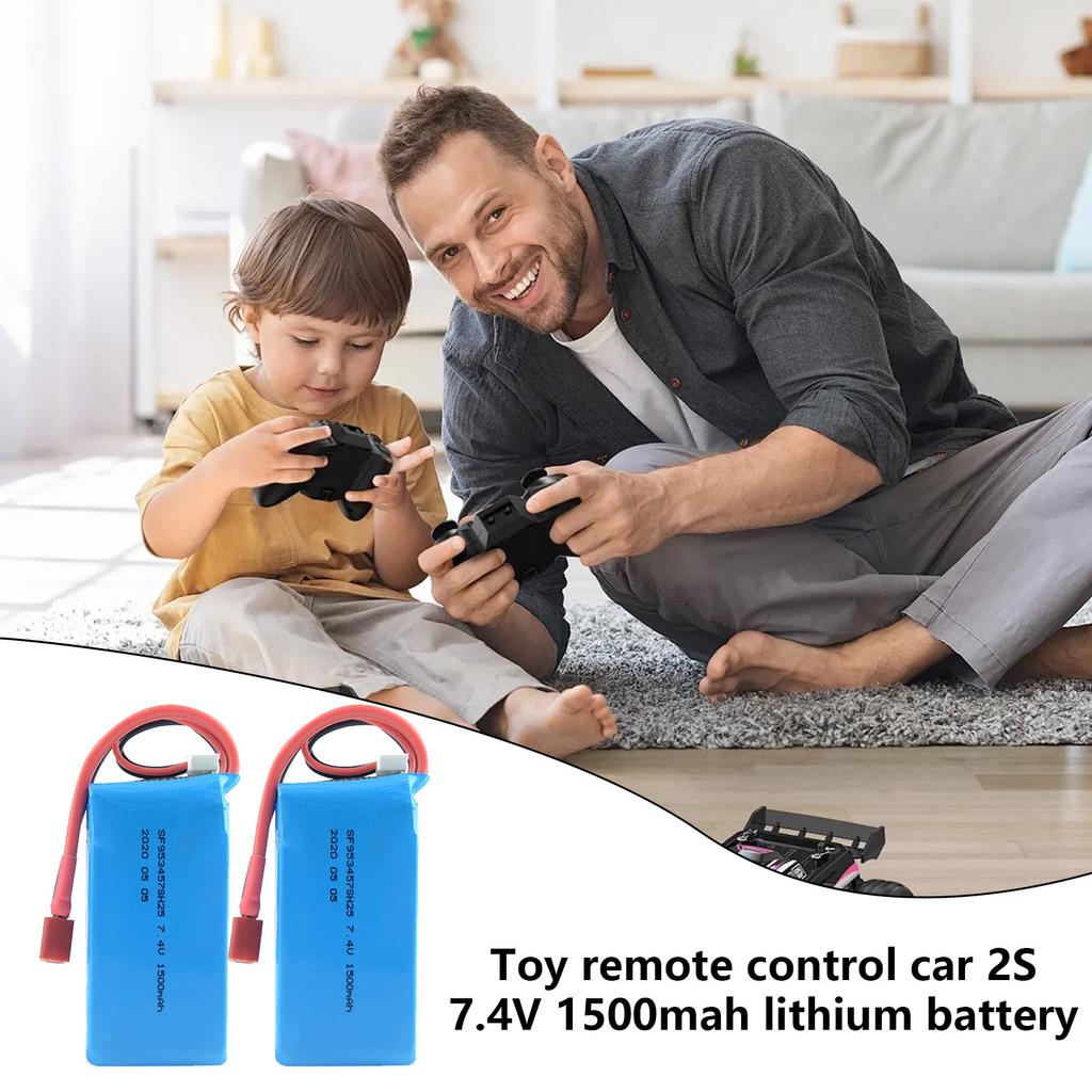 High Capacity 7.4V 1500mAh 25C 2S Li Po Battery With T Connectors Remote Li Po Battery For A959 A969 A979 K929-B Vehicle