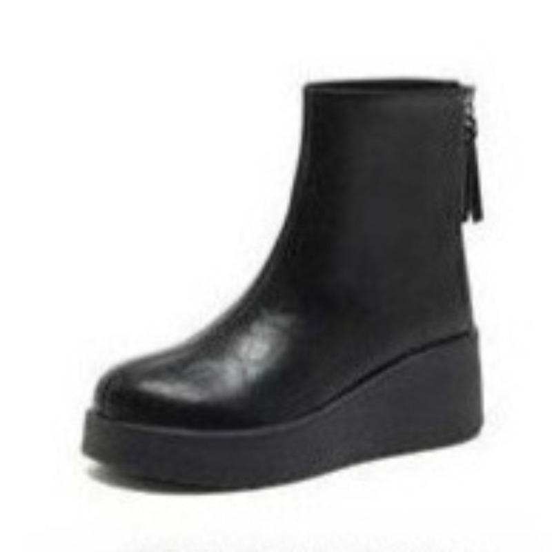 Fashion Platform Women High Heels Ankle Boots Fashion Wedges Winter Shoes 2025 Leather Casual Short Boots New Designer Zapatillas Mujer