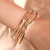 Women Multilayer Cross Bangle Bracelet Open Cuff Wrist Jewelry Gift