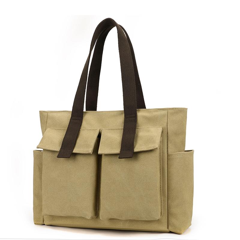 Винтажная холщовая сумка-мессенджер для женщин - водонепроницаемая сумка с несколькими карманами, прочная сумка через плечо для путешествий на свежем воздухе и ежедневных поездок на работу