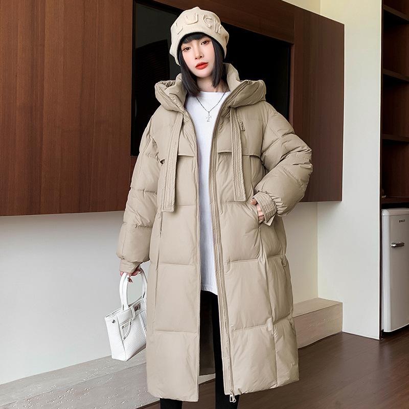 New Thickened Down Cotton Jacket for Women Long Knee-length Cotton Coat Korean Style Loose Puffer Jacket Winter Cotton-padded Jacket