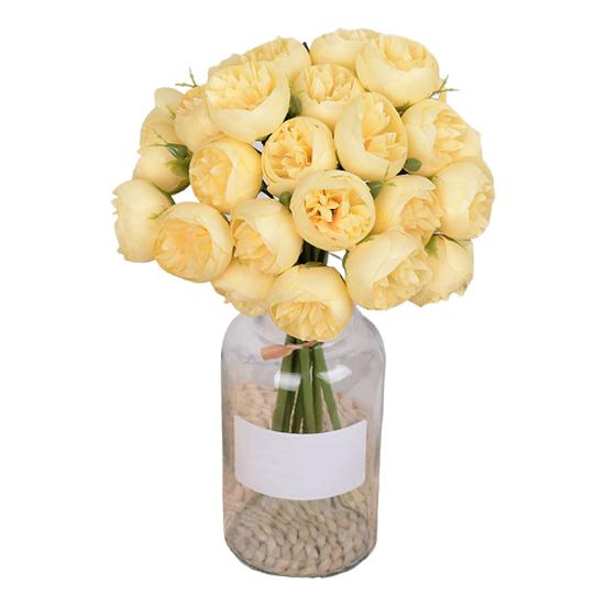 Имитация букета пионов Реалистичные на ощупь Не увядающие 27 головок Искусственные цветы DIY композиции