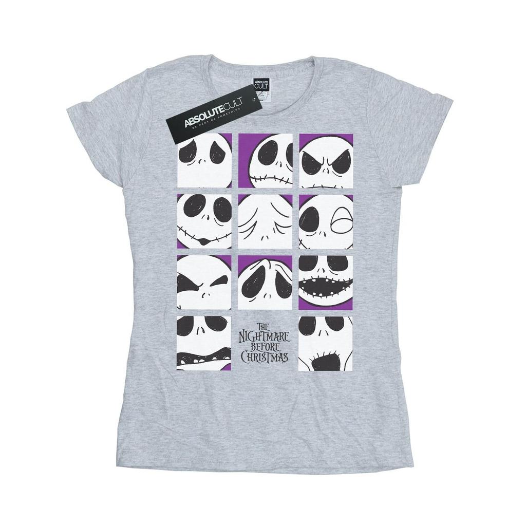 Disney Womens/Ladies Nightmare Before Christmas Many Faces Of Jack Squares Cotton T-Shirt