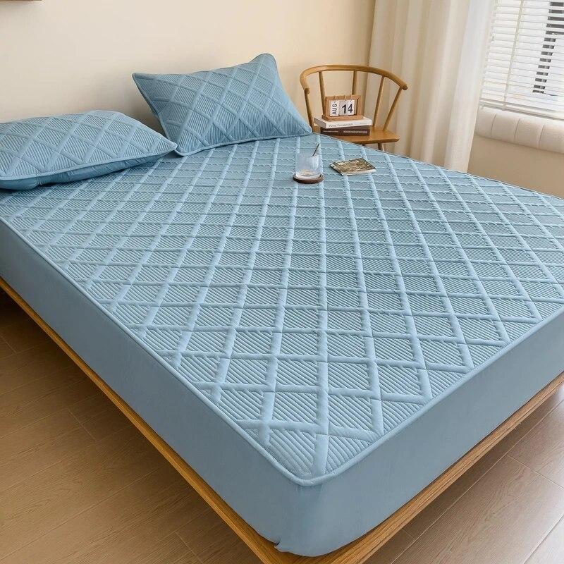 Хлопковый утолщенный наматрасник, антибактериальный, против клещей, простыня, постельное белье для двуспального размера King Queen, наматрасник