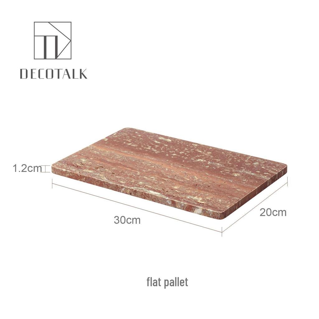 Набор DecoTalk Wabi-sabi Красный Травертин для Ванной Комнаты: Раковина с Подносом-Диспенсером для Ароматических Салфеток