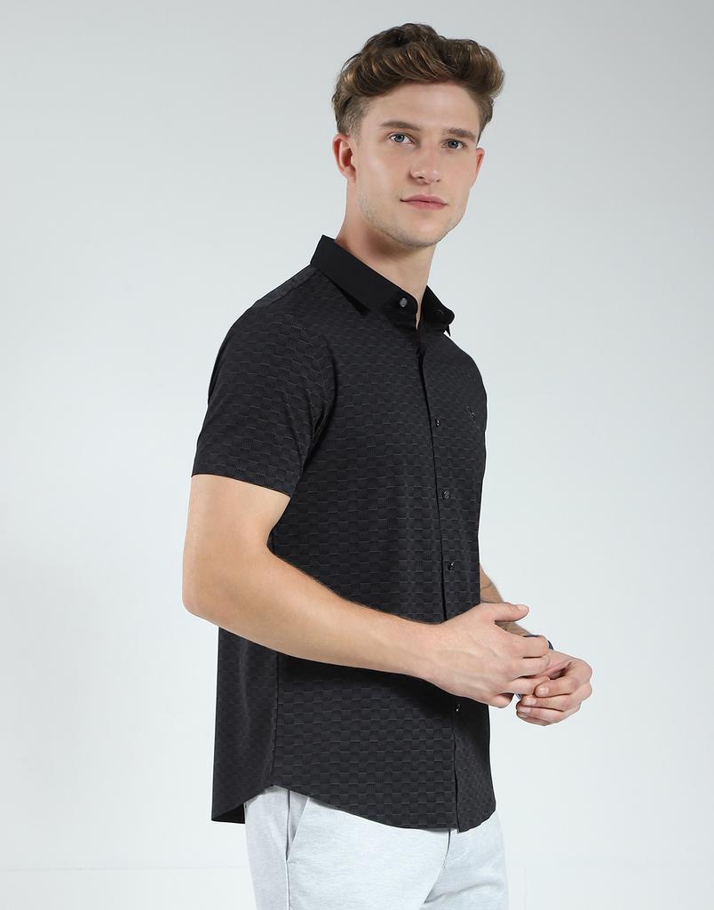 Men's Slim Fit Printed | Half Sleeves | Spread Collar | Front Pocket | Stylish & Casual Shirt for Men