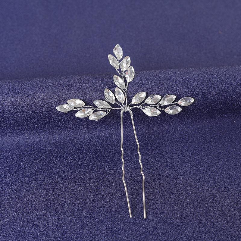 Silver Color Trendy Crystal Hair Pin For Women Party Pearl Hair Clip Pin Bridal Wedding Hair Accessories Jewelry Hairpin Gift